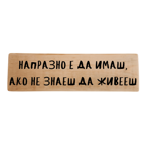 Напразно е да имаш, ако не знаеш да живееш