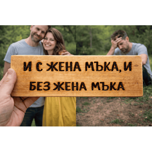 И с жена мъка, и без жена мъка