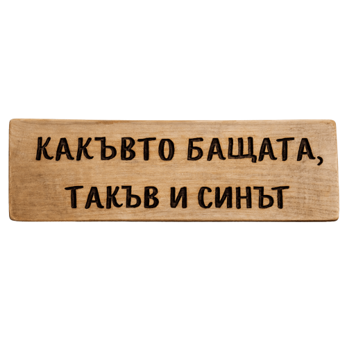 Какъвто бащата, такъв и синът